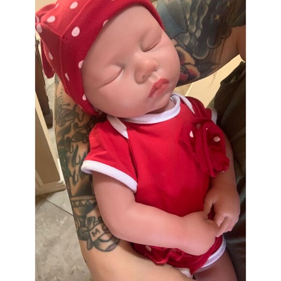 🆕17 inch Full Body Silicone Baby Dolls Girl Sleeping Baby With DOLL Clothes - Picture 2 of 8